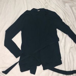 Dark green j crew cotton cardigan